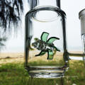 Herbst neue grüne Windmühle Stil Glas Wasser Rauchen Pfeifen (ES-GD-276)